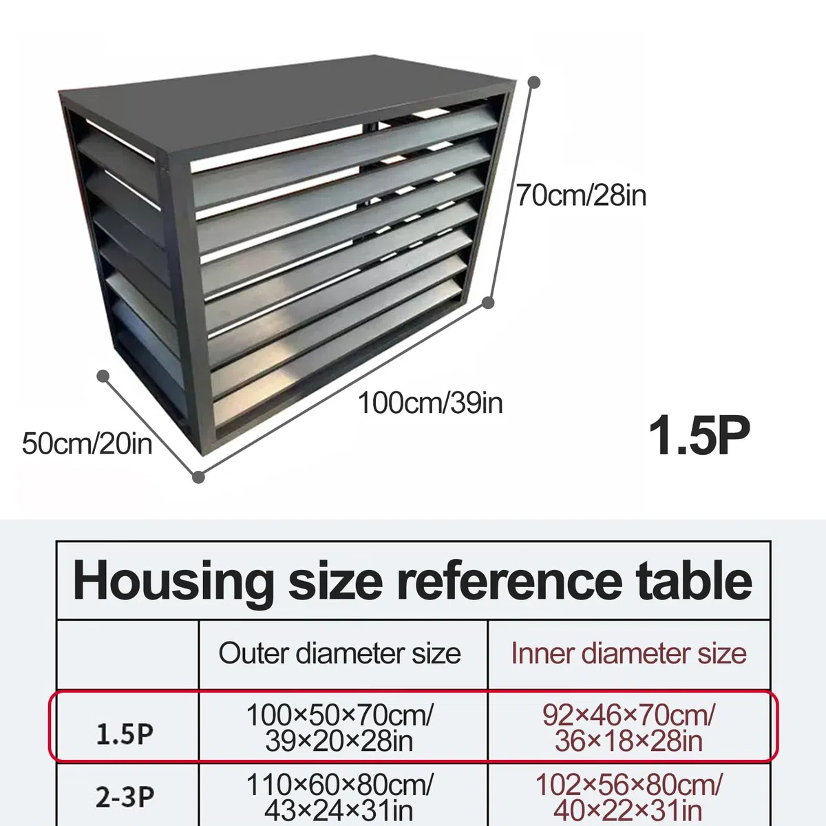 Funda Aire Acondicionado Exterior de Aluminio con Cubierta Superior, Protector Aire Acondicionado Exterior, Contraventanas para Estantes de Flores, para Protección Exterior para Ocultar el Aire Acondi
