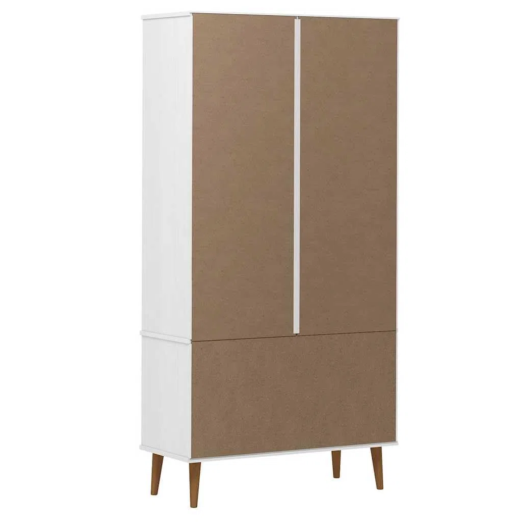vidaXL Vitrina Estantería Almacenamiento Compartimentos Puertas Cajones Armario Aparador Sala de Estar Hogar Madera Maciza de Pino Blanco