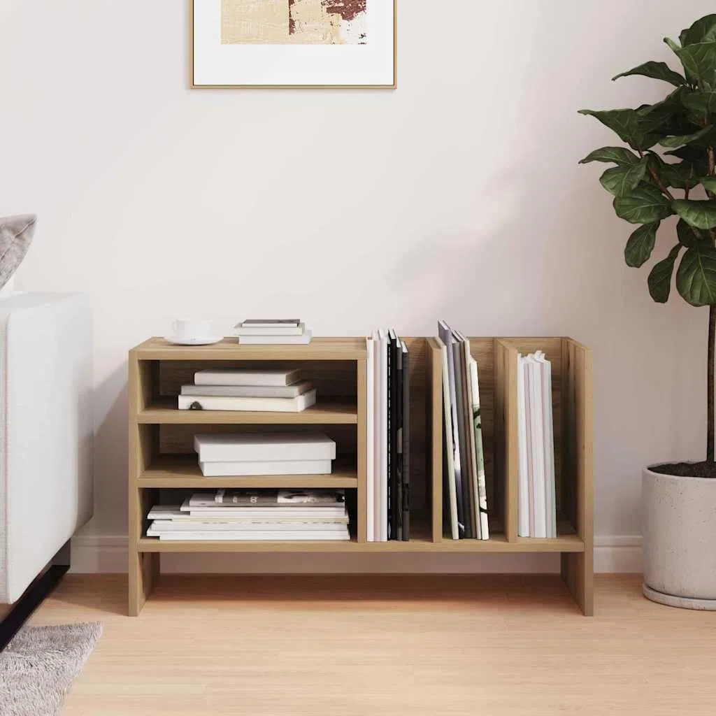 Genérico Mueble para Discos de Vinilo Roble Artesanal 78.5 x 35 x 45 cm,Mobiliario,Armarios y Almacenamiento,Almacenamiento para CD y DVD,891079