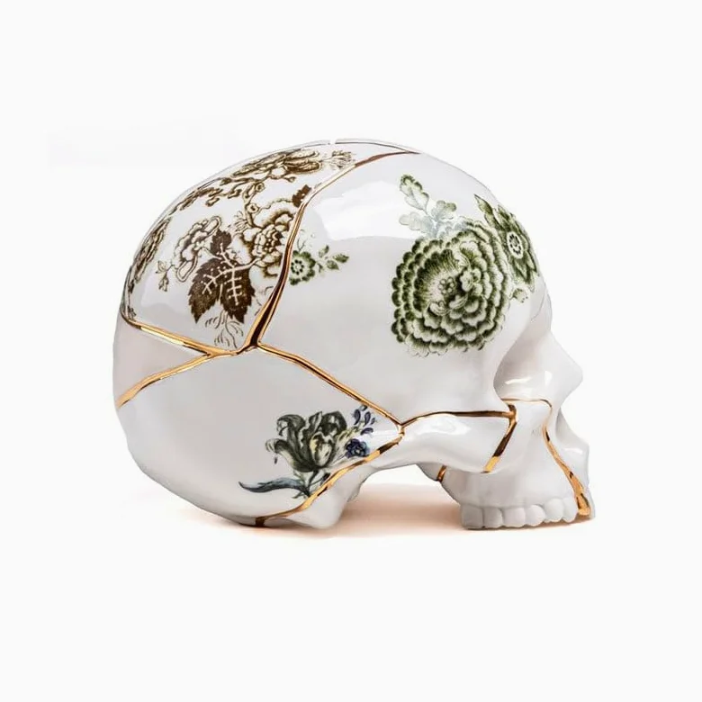 SELETTI TESCHIO IN PORCELLANA KINTSUGI Skull 09944
