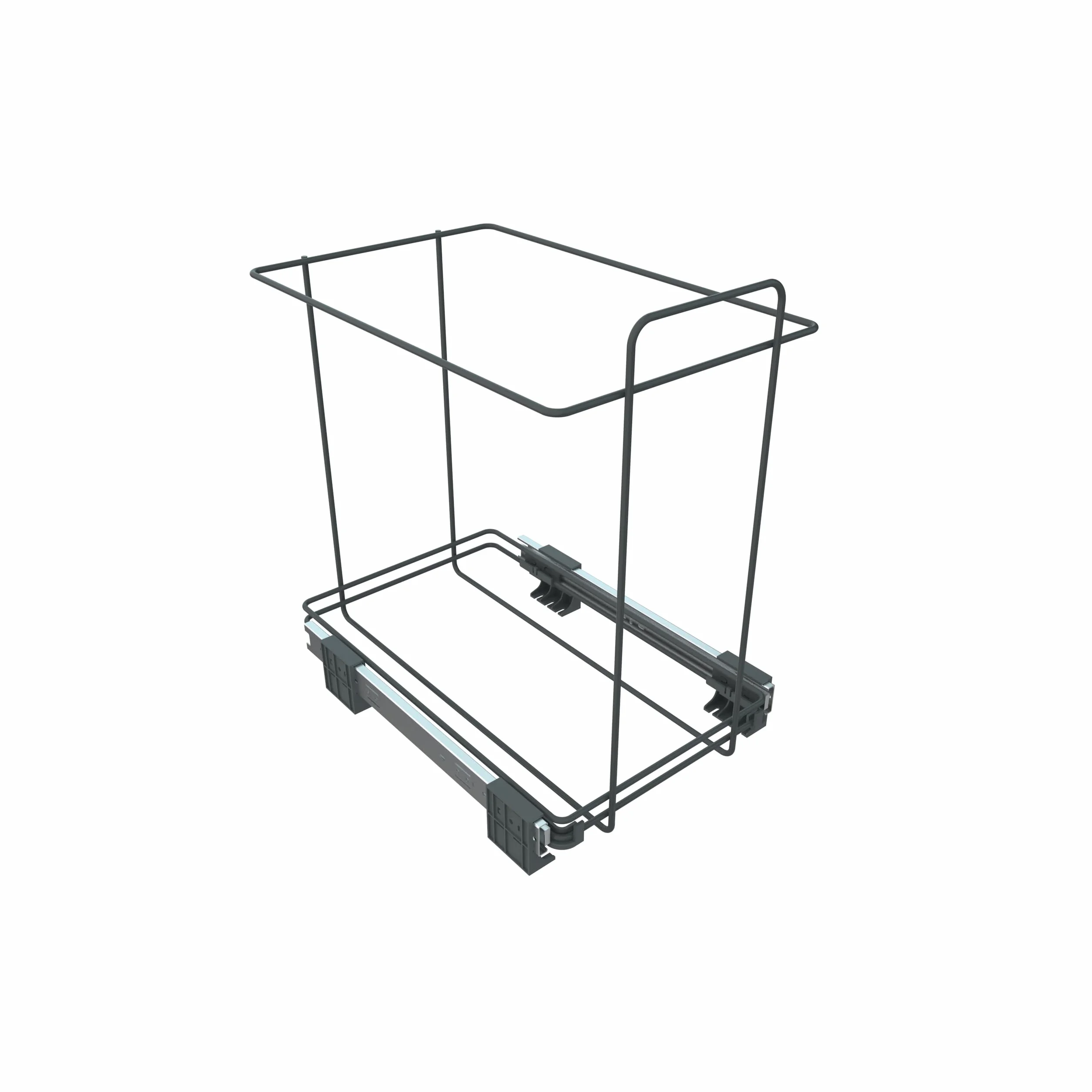 Elletipi PF01 44B2 Ecofil - Cubo de basura de reciclaje con base diferenciada, extraíble, de plástico y metal, gris, 31 x 45 x 46 cm