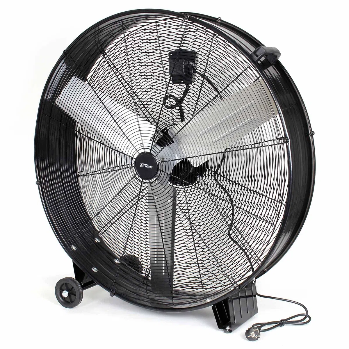 WilTec Ventilador de tambor industrial 90 cm 360 W ventilador de suelo portátil 3 velocidades