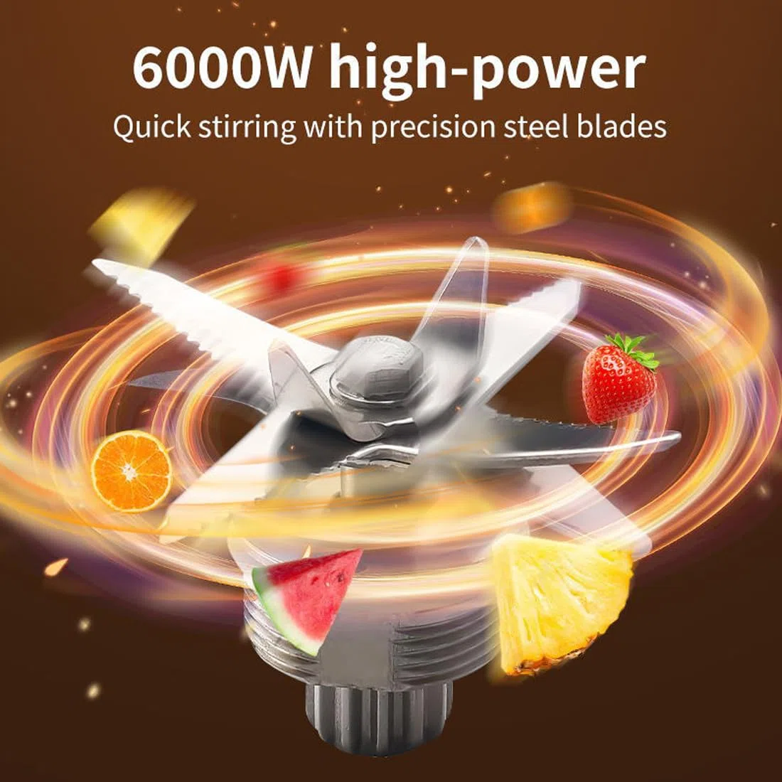 SOKANY SK-999 6000W Mezcladora de alto rendimiento, 15 velocidades, dos en uno [mezcladora y batidora 2.5l, trituradora de café], función de rotura de hielo, función de autolimpieza (SK-999, 6000W)