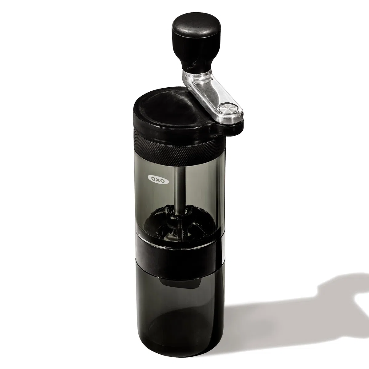 OXO Brew Molinillo de café manual – rebabas cónicas de acero inoxidable, 40 configuraciones de molienda, compacto y portátil, mango cómodo, tolva de fácil llenado