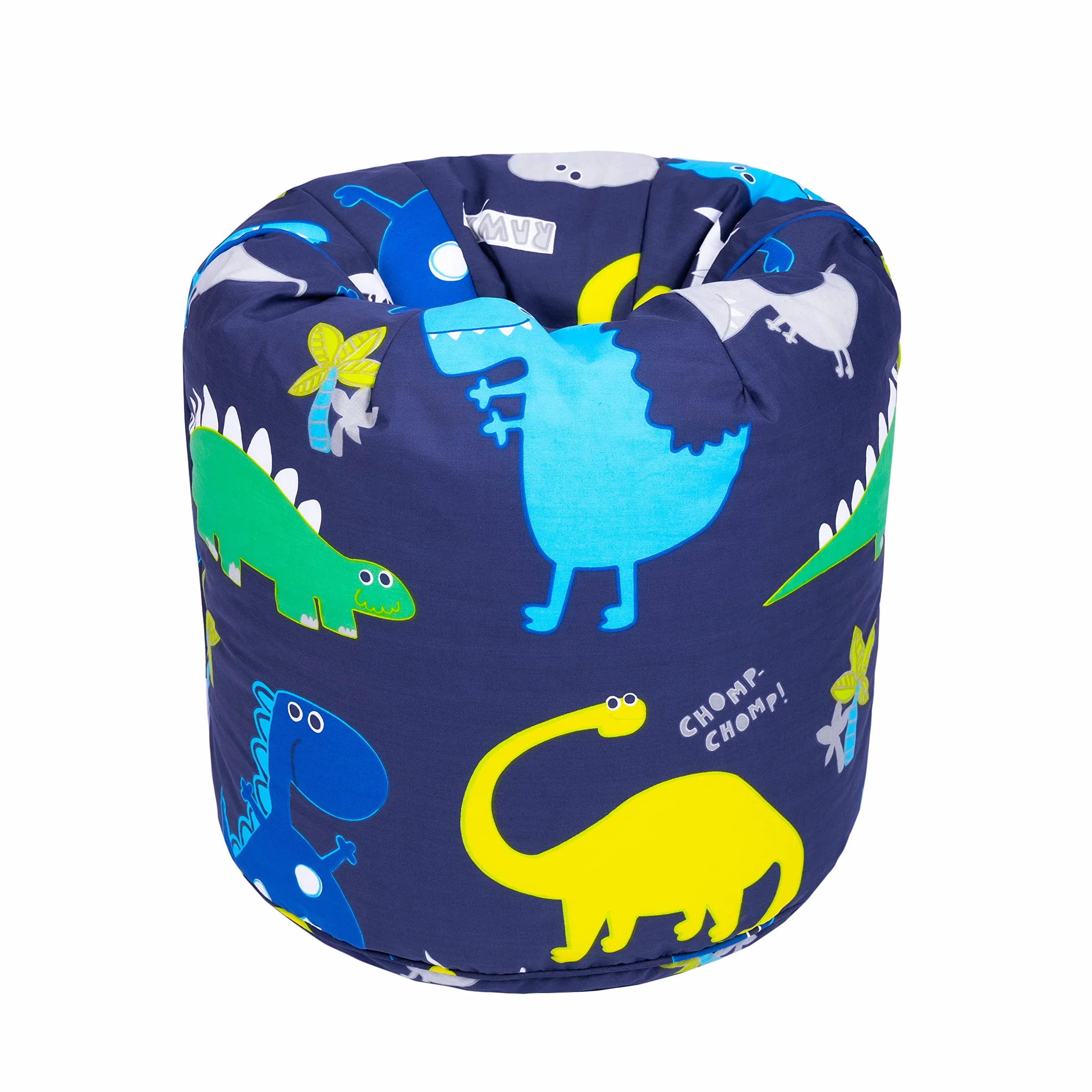 Ready Steady Bed Puff Infantil | Cómodo Puff niños para Interiores y Exteriores | Puf para niños Resistente al Agua | Diseño ergonómico Puff Infantiles | Puff con Relleno Incluido (Dino Dark)