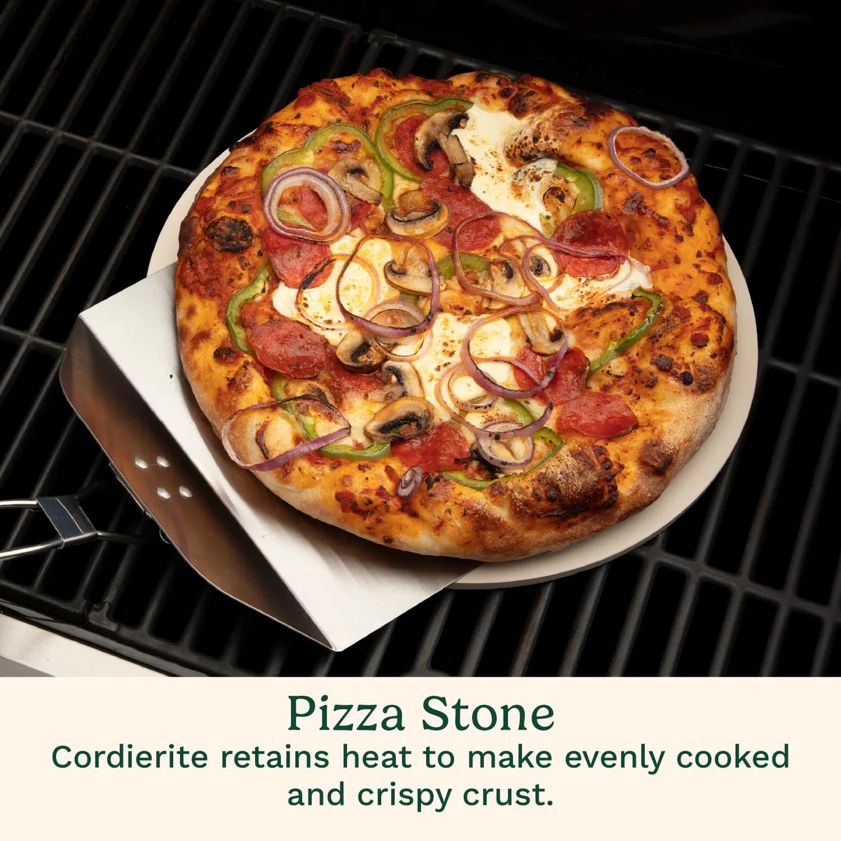 Cuisinart CPS - 445 – Set de Parrilla para Pizza de 3 Piezas (Piedra para Pizza, Cortador de Ruedapara Pizza,vPalapara Pizza)