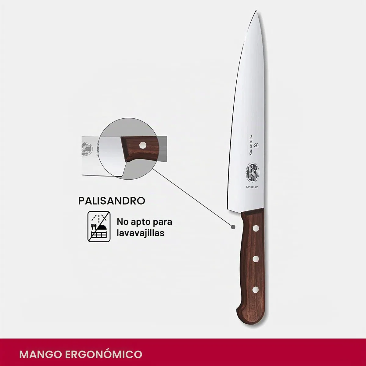 Victorinox Juego de 2 Piezas de Palisandro en Caja de Regalo, Acero Inoxidable, marrón, 30 x 5 x 5 cm