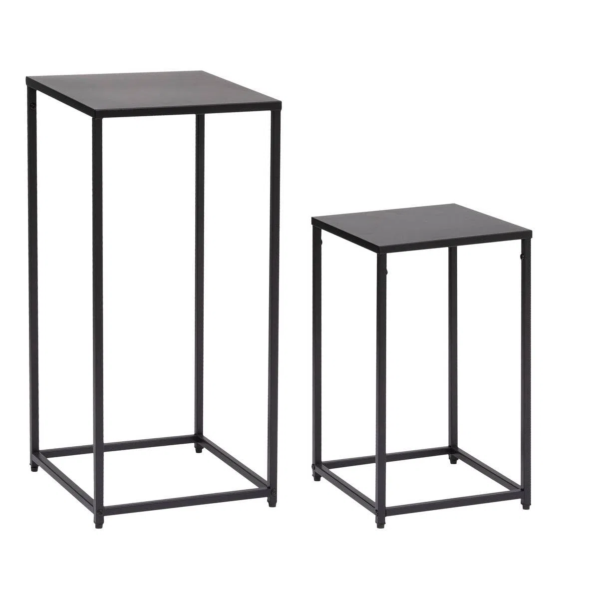 Atmosphera - Juego de 2 mesas Nido Gota, Metal Negro, Altura 74 cm - para salón, Dormitorio y Mesa Auxiliar