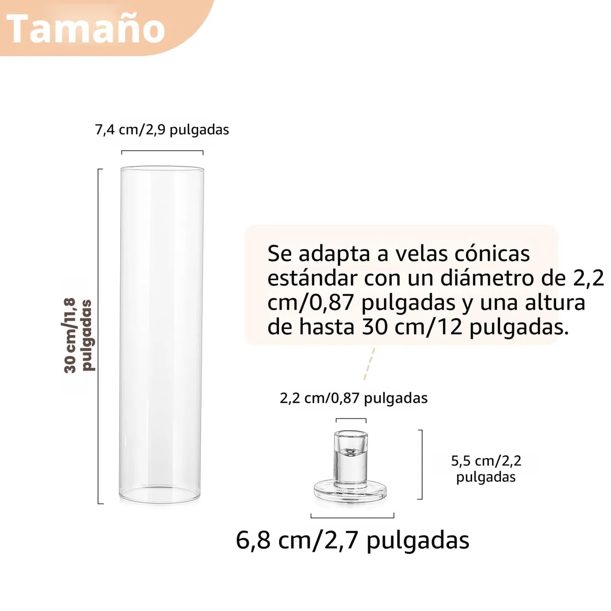 NUPTIO Huracán de Vidrio Titular de La Vela: 6 Piezas Portavelas para Velas de Candelabro, Portavelas Cilindro Alto Sin Fondo para Fiesta de Boda, Centro de Mesa, Decoración de Comedor