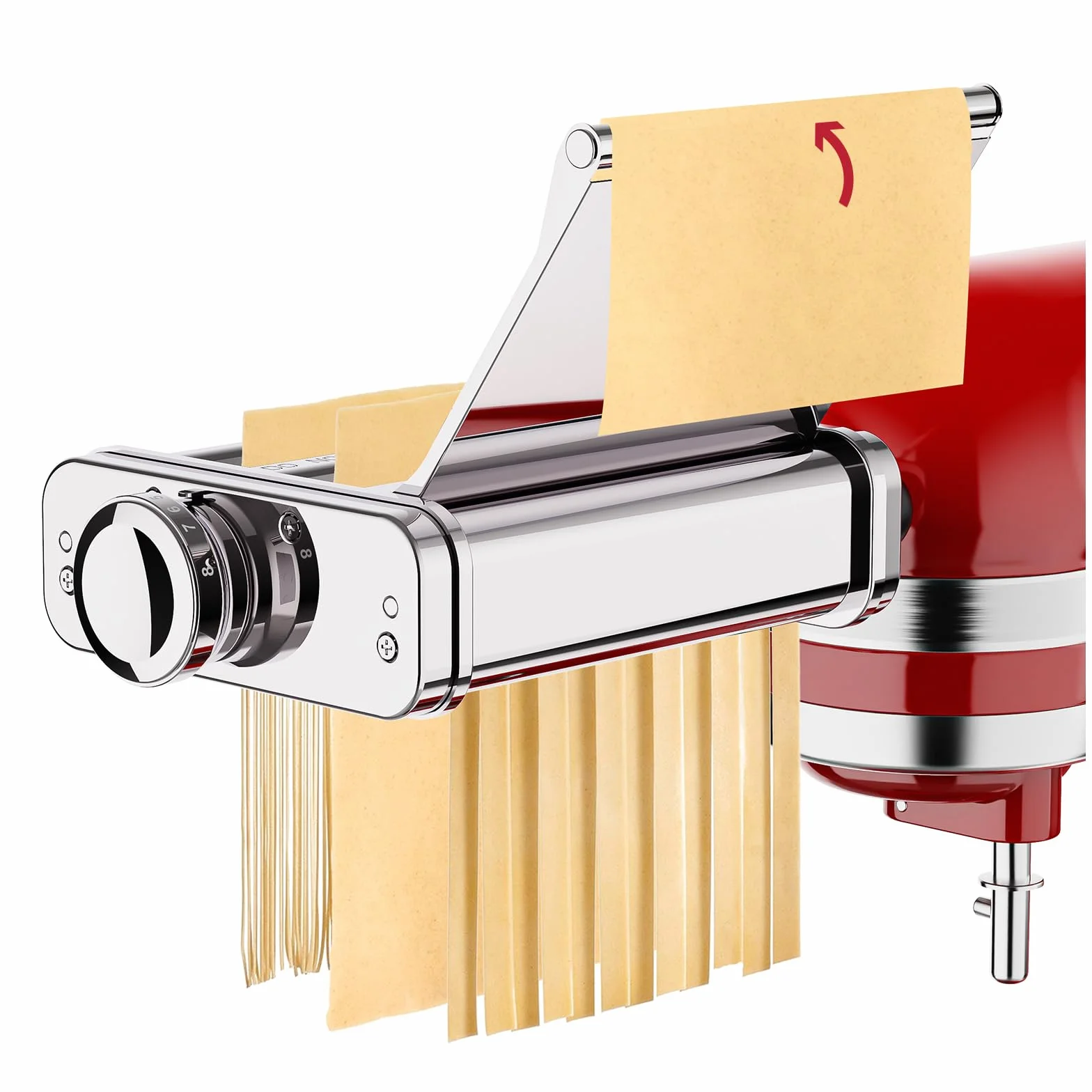 COFUN Accesorio para Pasta para KitchenAid - Accesorio para Pasta 3 en 1 de Acero Inoxidable Que Incluye Cortador de Fettuccine, Cortador de Espaguetis y Rodillo para Pasta, con Placa guía