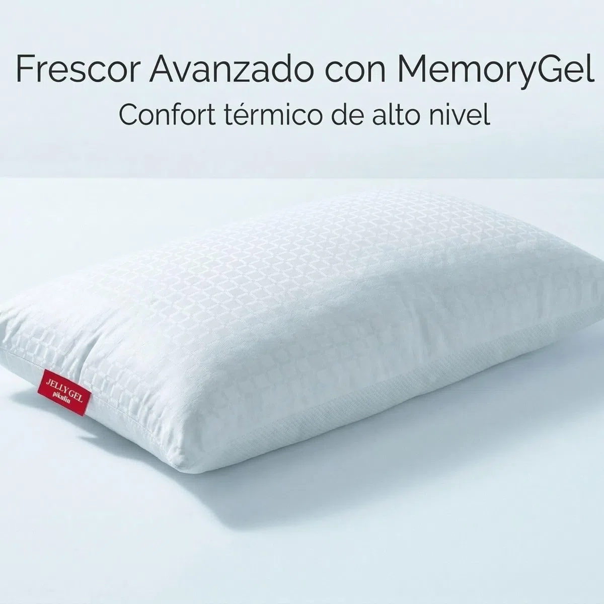 PIKOLIN - Almohada Viscoelástica 70 cm con Memory Gel Premium JellyGel - Efecto Fresco, Firmeza Media, Ergonómica Cervical, Transpirable e Hipoalergénica