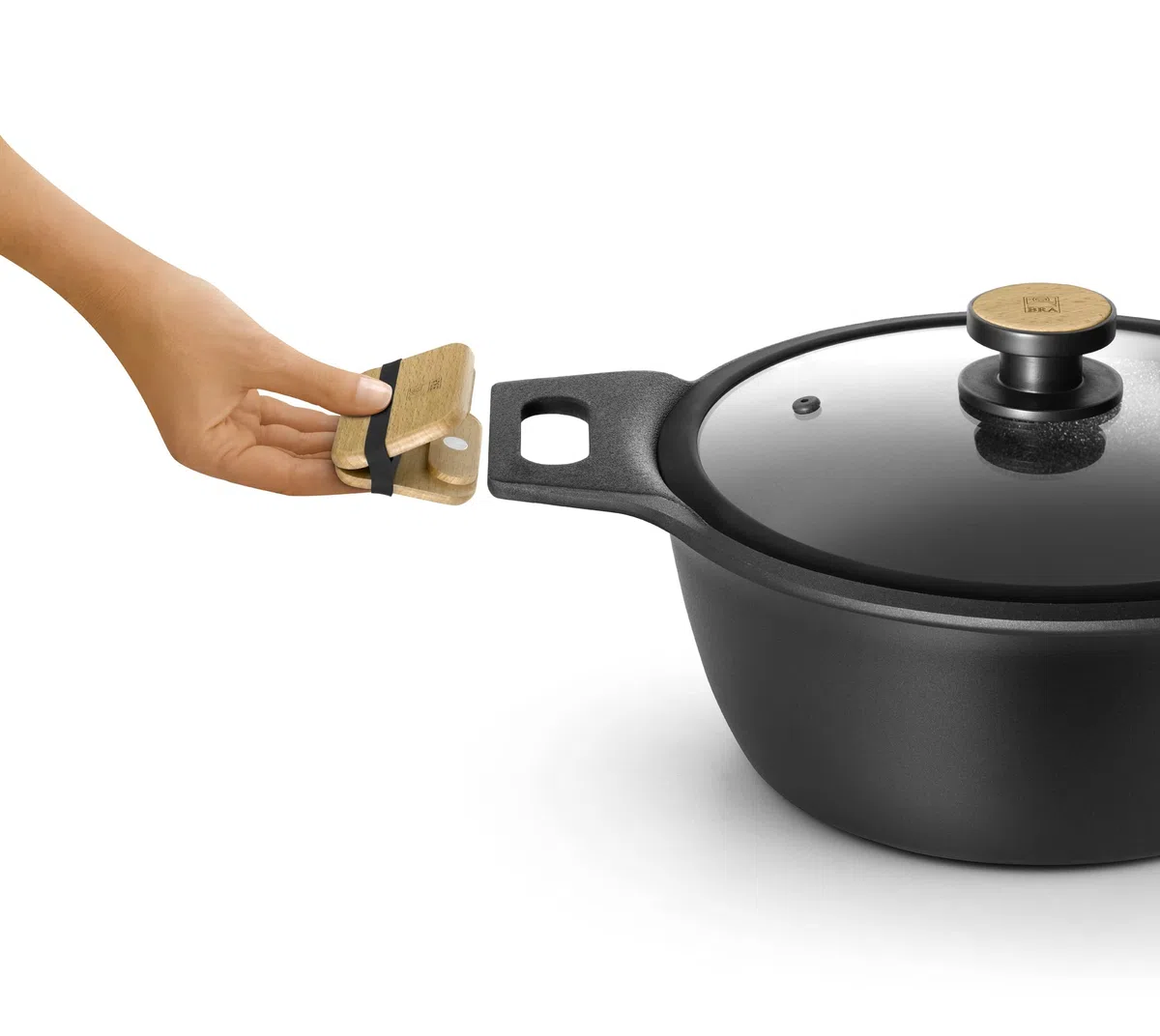 BRA Market | Cacerola alta 20 cm, Aluminio Fundido con Antiadherente, sin PFOA, Apta para todo tipo de cocinas incluida Inducción