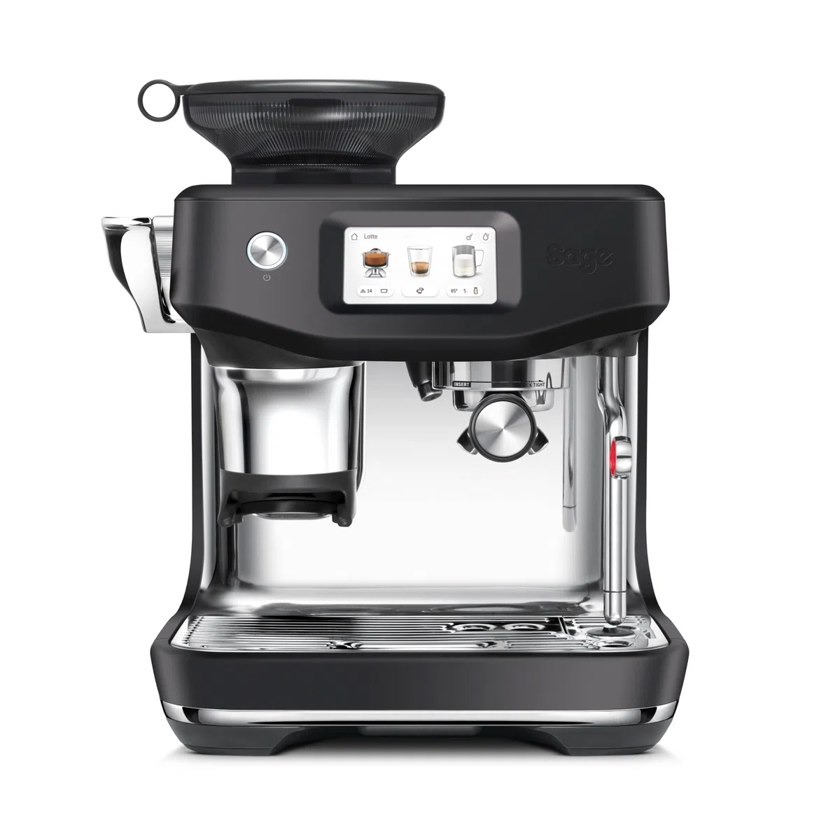 Sage - The Barista Touch Impress - Cafetera Express con Molinillo Integrado y Espumador de Leche Automático - Dosificación Inteligente y Cold Brew para Café en Grano - Trufa Negra