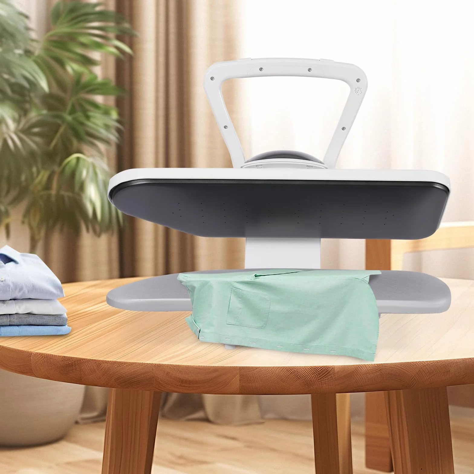Prensa de vapor inteligente de 2200 W, con depósito de agua de 1 L, con varios ajustes de tela, para planchar ropa, sábanas y telas (blanco)