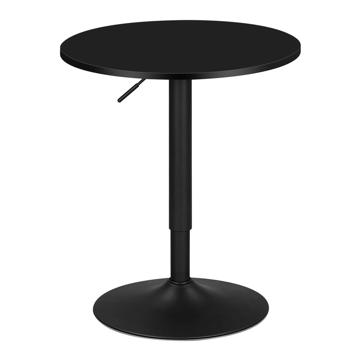 WOLTU Mesa de Bar, Regulable en Altura, 360 Grados Giratorio, Hecha de MDF, Redonda para Cocina, Bar, Negro Redondo