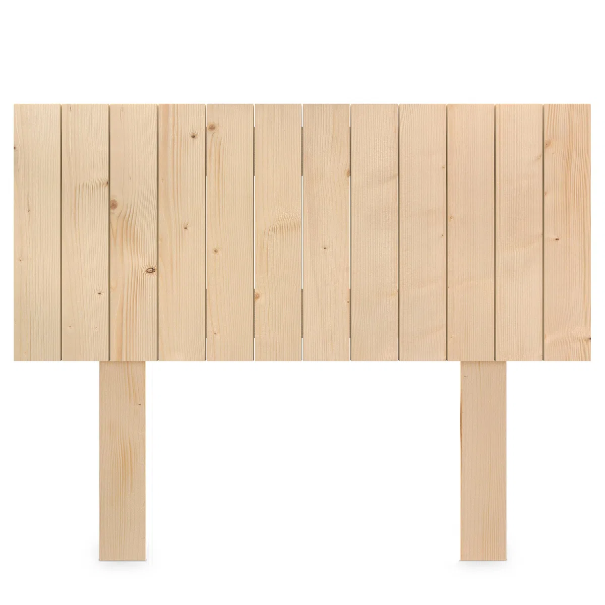 DHOME Cabecero de Madera Natural de Pino con Patas Estilo Palet Vertical Cama Palets Herrajes incluidos (110cm, Madera Natural Pino)