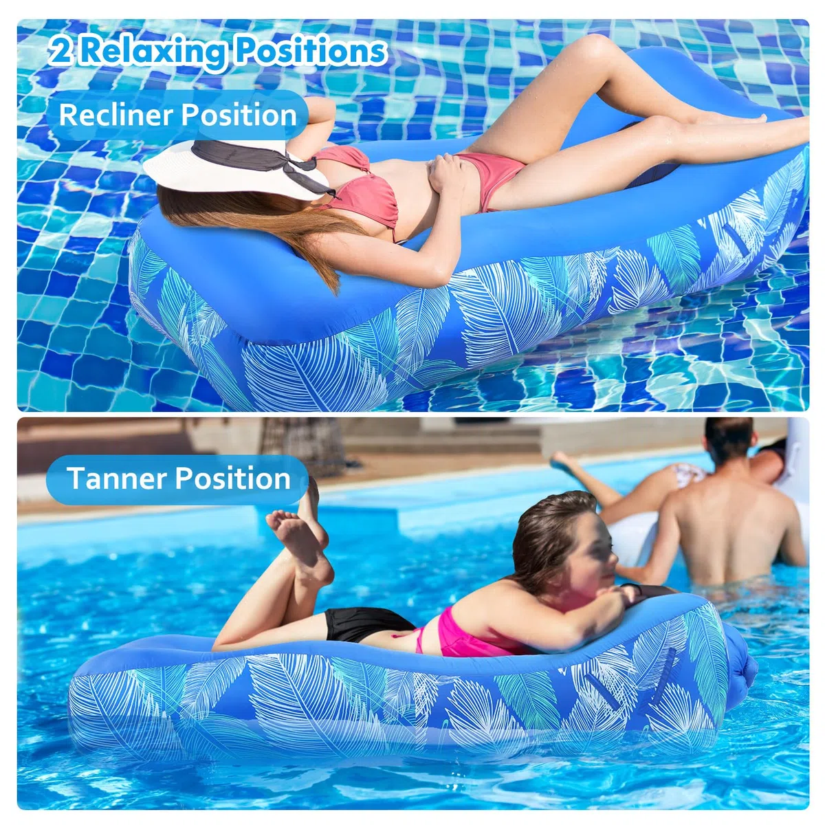 Tumbona inflable con diseño único de sombra, cama de playa inflable con almohada, sofá inflable impermeable, silla de camping, hamaca para senderismo, patio, viajes, playa, picnic (naranja)