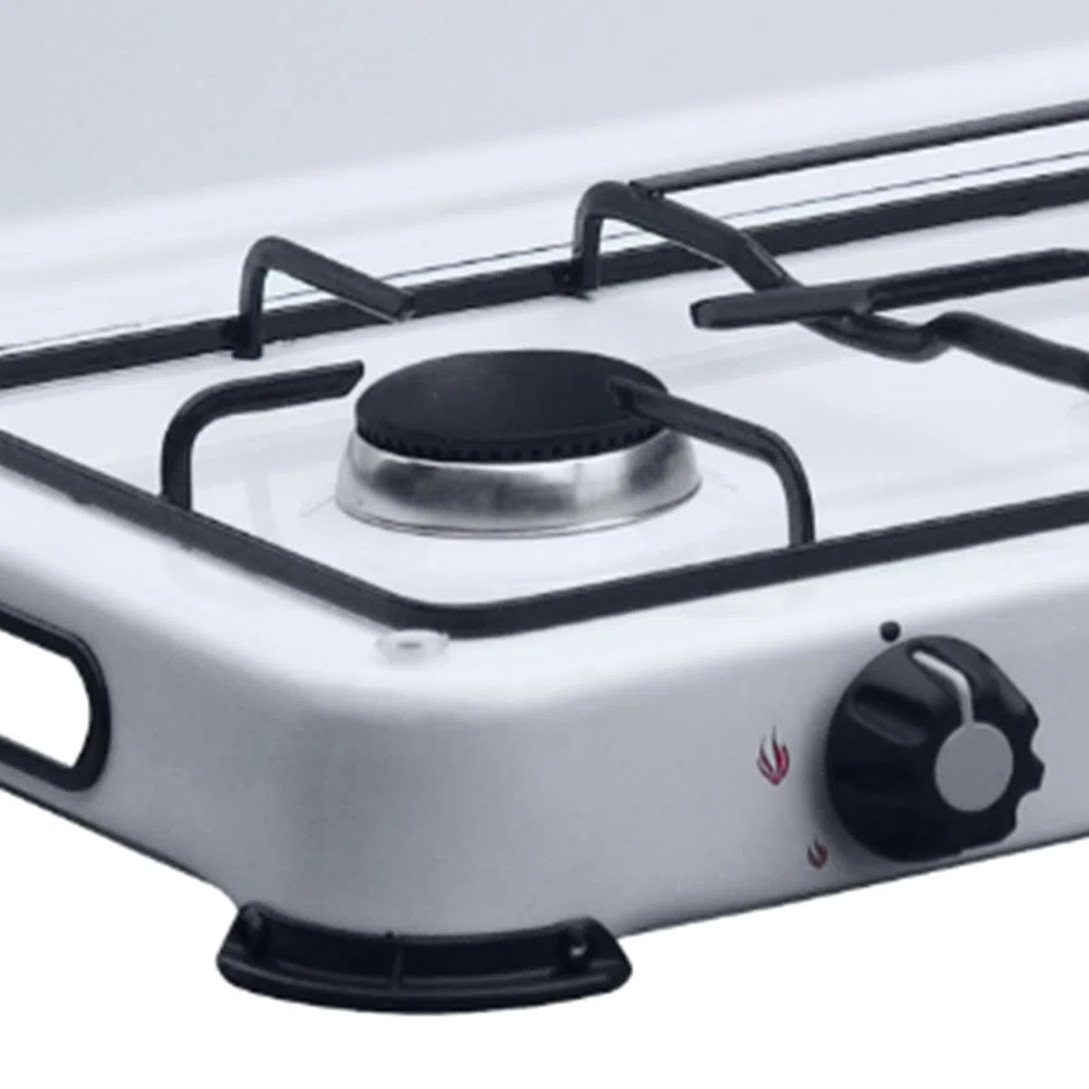 GOLD - Hornillo de gas de 2 fuegos, 3200 W, quemadores de hierro fundido extraíbles, con tapa, a gas butano o propano