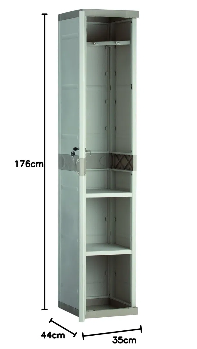 Plastiken Taquilla Titanium 35cm Color BEIG (176cm de Alto x 44cm de Hondo x 35 cm de Ancho)