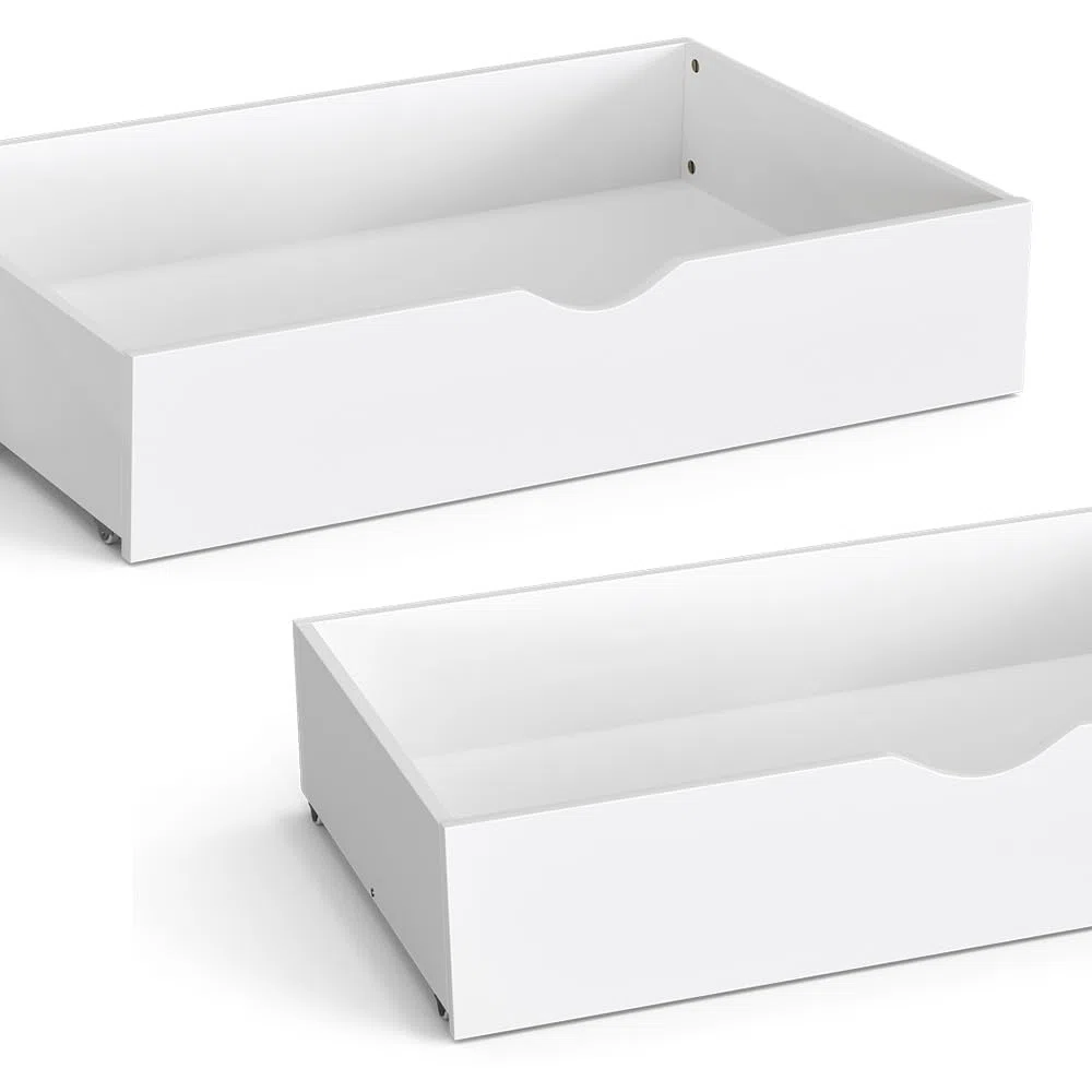 VitaliSpa Cajón con Ruedas Everest, Blanco, 98 x 56 cm Lote de 2