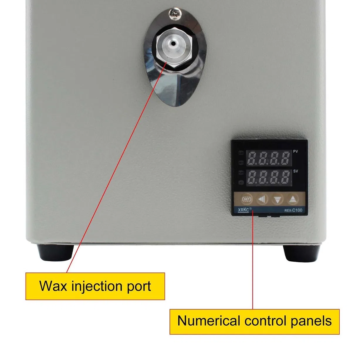 Inyectora de cera al vacío digital, bomba de 2.6L, máquina de fundición de cera con pantalla LCD y manómetro, 0-110 ℃ máquina de inyección de cera para fundición de moldes