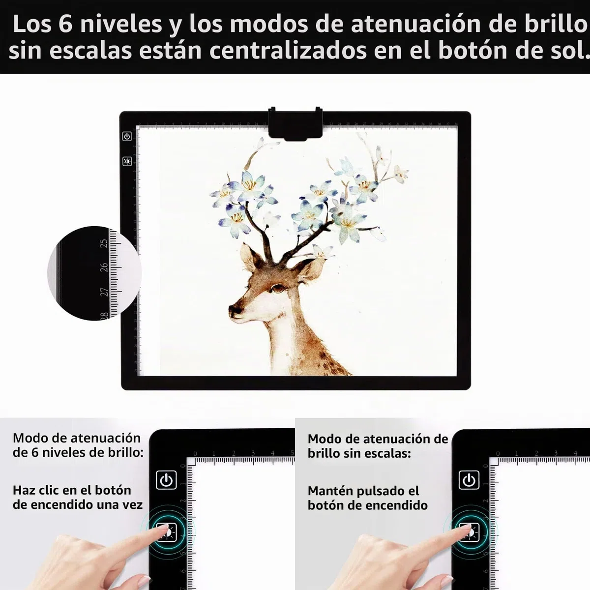 TOHETO A3 Recargable Mesa de Luz Para Calcar con Bolsa, Soporte Integrado,Clip Magnético, Mesa de Luz Dibujo Tableta de Luz, LED Tableta de Luz Dibujo de Dibujo para Bocetos Diseño 5D Diamante Pintura