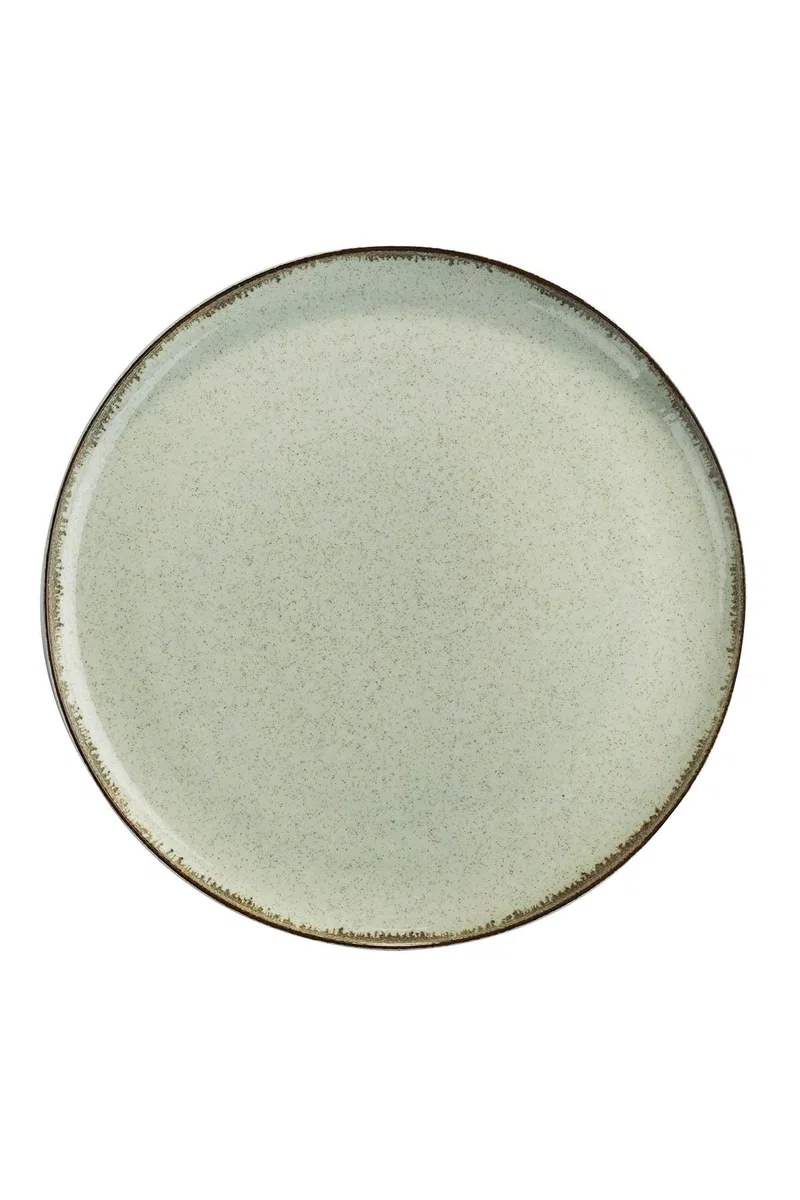 Elegante juego de cena de 12 piezas, 100% porcelana, color verde | Incluye 4 platos de servicio (24 cm), 4 platos (20 cm), 4 cuencos (15 cm) | seguro para microondas y lavavajillas