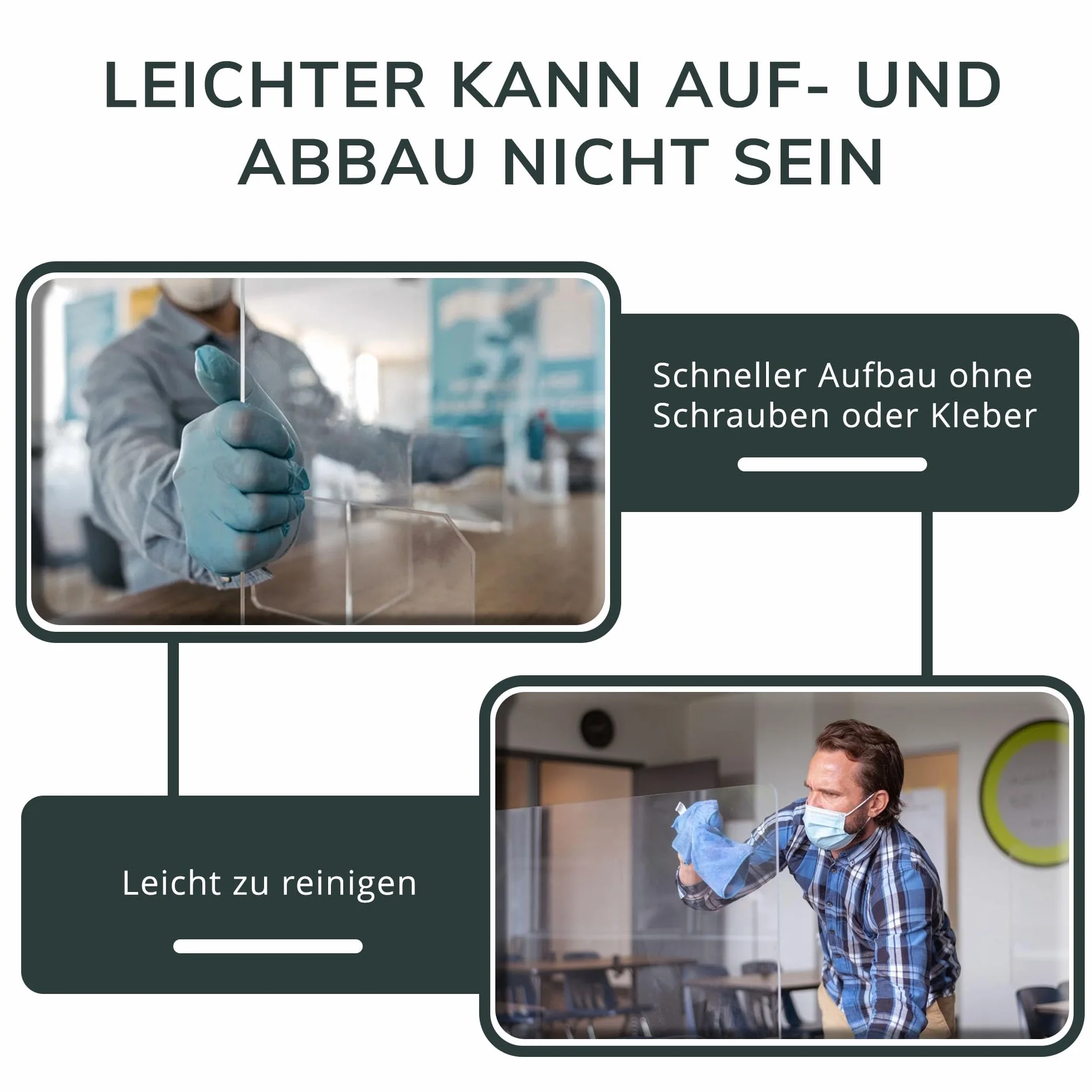 A+H Protección contra saliva – Tipo 5 – Pared para escupir como protección para tos/estornudos/agarre/salpicaduras, sin perforaciones en muchos tamaños (altura 600 mm, ancho 900 mm)