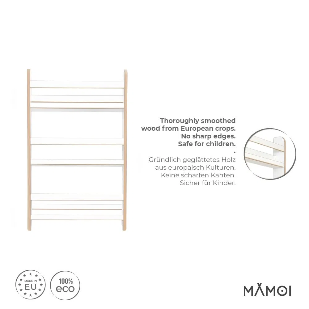 MAMOI® Estantería Infantil de Tablero a Base de Madera – Caja para Libros, estantería para niños, estantería para habitación Infantil, Banco para Libros, Estante de Pared