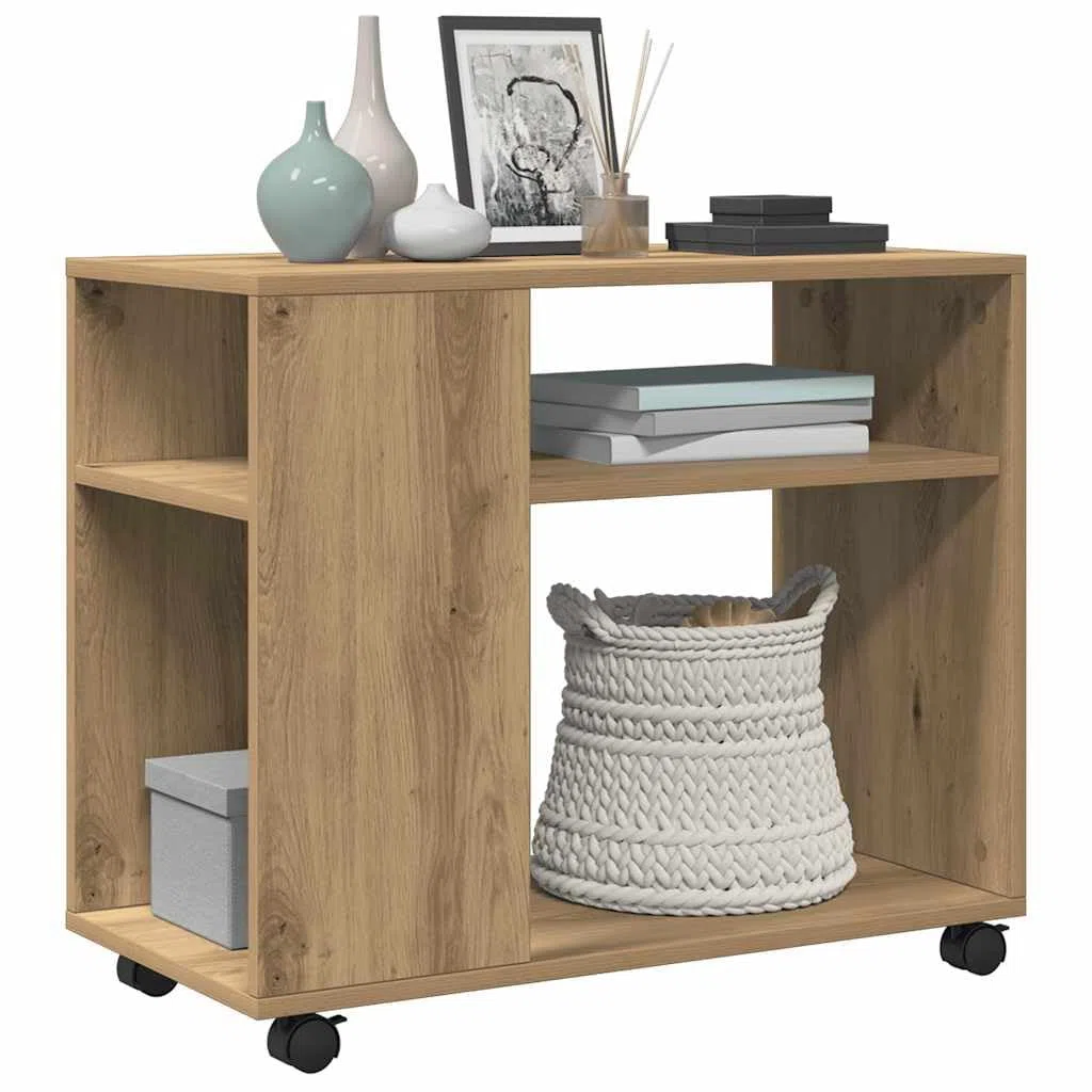 vidaXL Mesa Rodante de Madera Roble Sonoma 70x35x60 cm