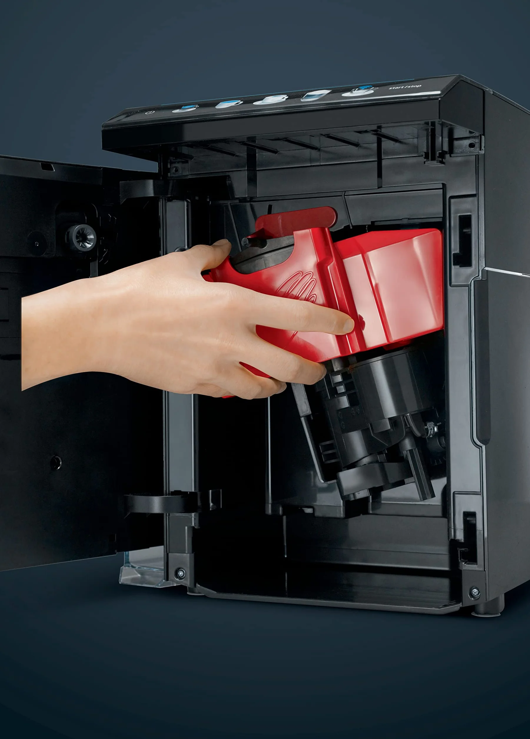 Siemens, cafetera totalmente automática, EQ500, con pantalla TFT, depósitos para café en grano o molido, iAroma System, TP503R09
