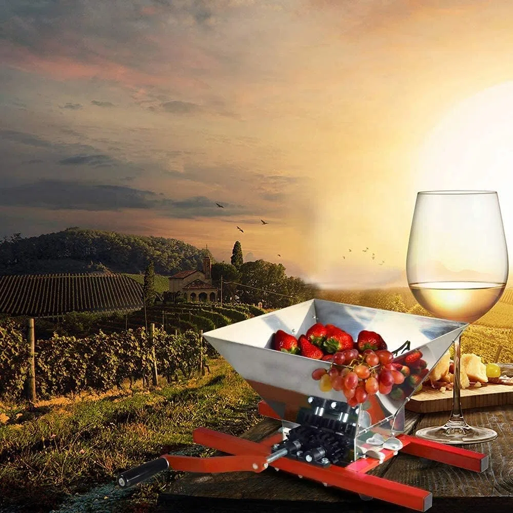 Molinillo de uvas de 7 L, con manivela para bayas, vino, salsa, triturador de frutas, triturador de frutas, acero inoxidable