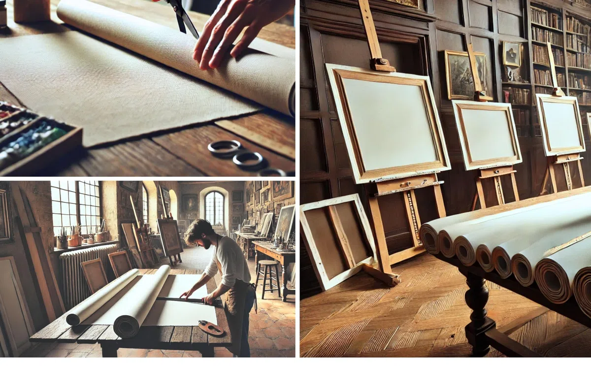 EXERZ Rollo de lona de algodón de 76cm x 10M, 330gsm - Lienzos enrollados - pintura acrílica, pintura al óleo, impresión de inyección de tinta
