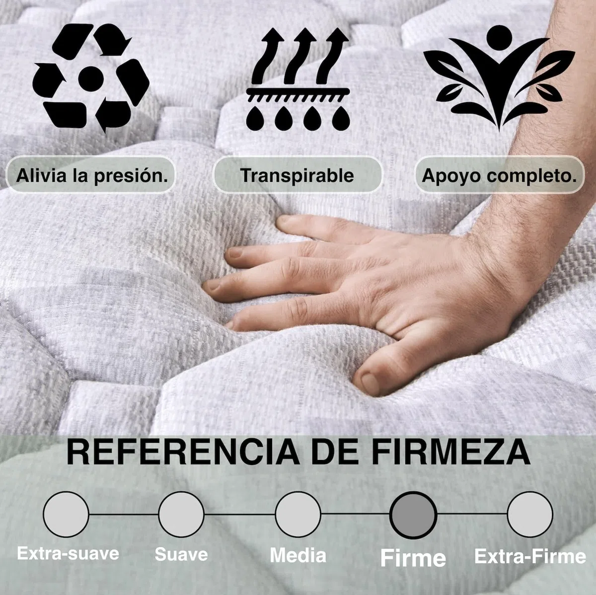 T-ORMU Colchones 150x190 Viscoelástico Premium Firme - Colchón 150x190 – Altura ± 27 cm – Colchon Viscoelastico 150 x 190 de Firmeza Alta Cómoda - Matrimonio Adulto Transpirable Ergonómico