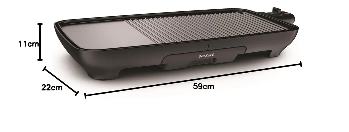 Tefal Malaga TG3918 Parrilla Mesa Eléctrico 1960W Negro - Barbacoa (1960 W, Parrilla, Eléctrico, 1300 cm², Mesa, Plancha)
