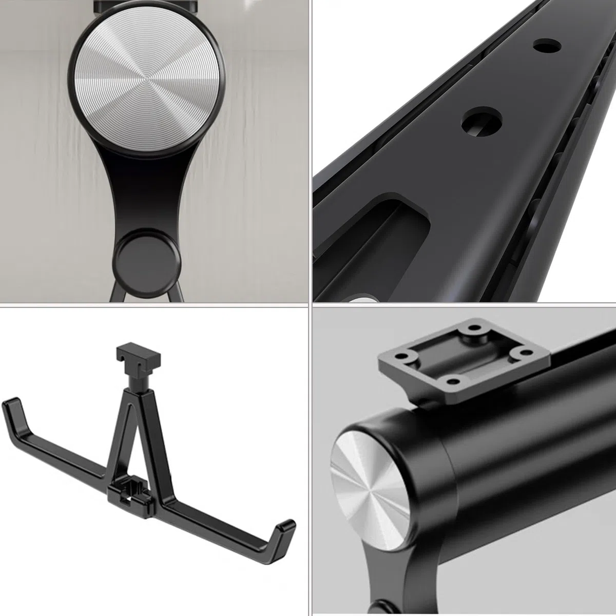 Barra para ropa extensible para armario de ropa, aleación de aluminio resistente, barra ajustable para guardar ropa, ahorro de espacio (Versión mejorada negra de 392 cm)