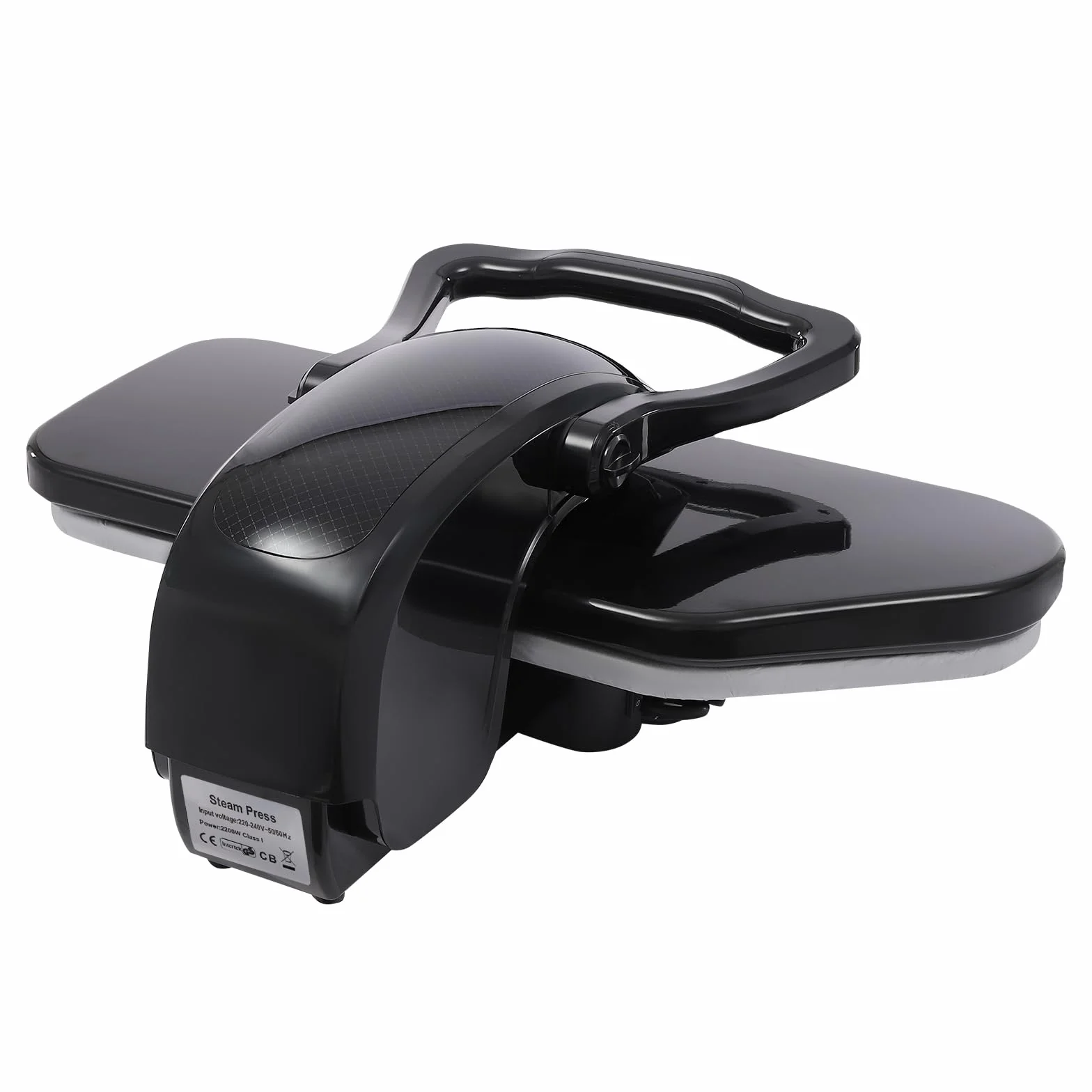 Prensa de vapor inteligente 2200W prensa de vapor digital plancha de vapor con pantalla táctil, 5 modos (nailon, seda, lana, algodón, lino), 4 minutos de tiempo de calentamiento (negro)