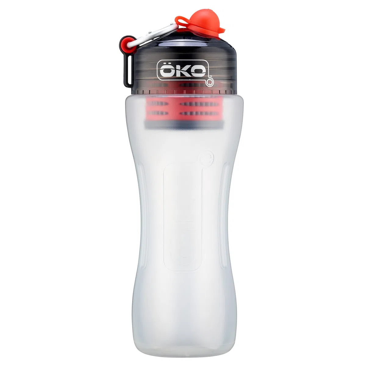 OKO H2O Botella de 650 ml con filtro para chorino, bacterias, microplásticos, plomo