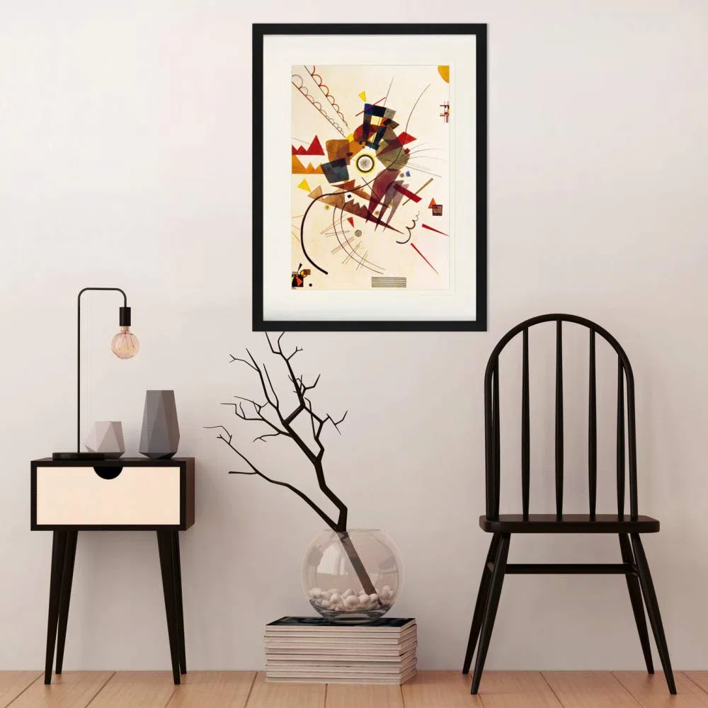 1art1 Vassili Kandinsky Póster Rotonda, 1924 Cuadro Enmarcado con Fine Passepartout | Cuadros De Pared | En Un Marco De Imagen 80x60 cm
