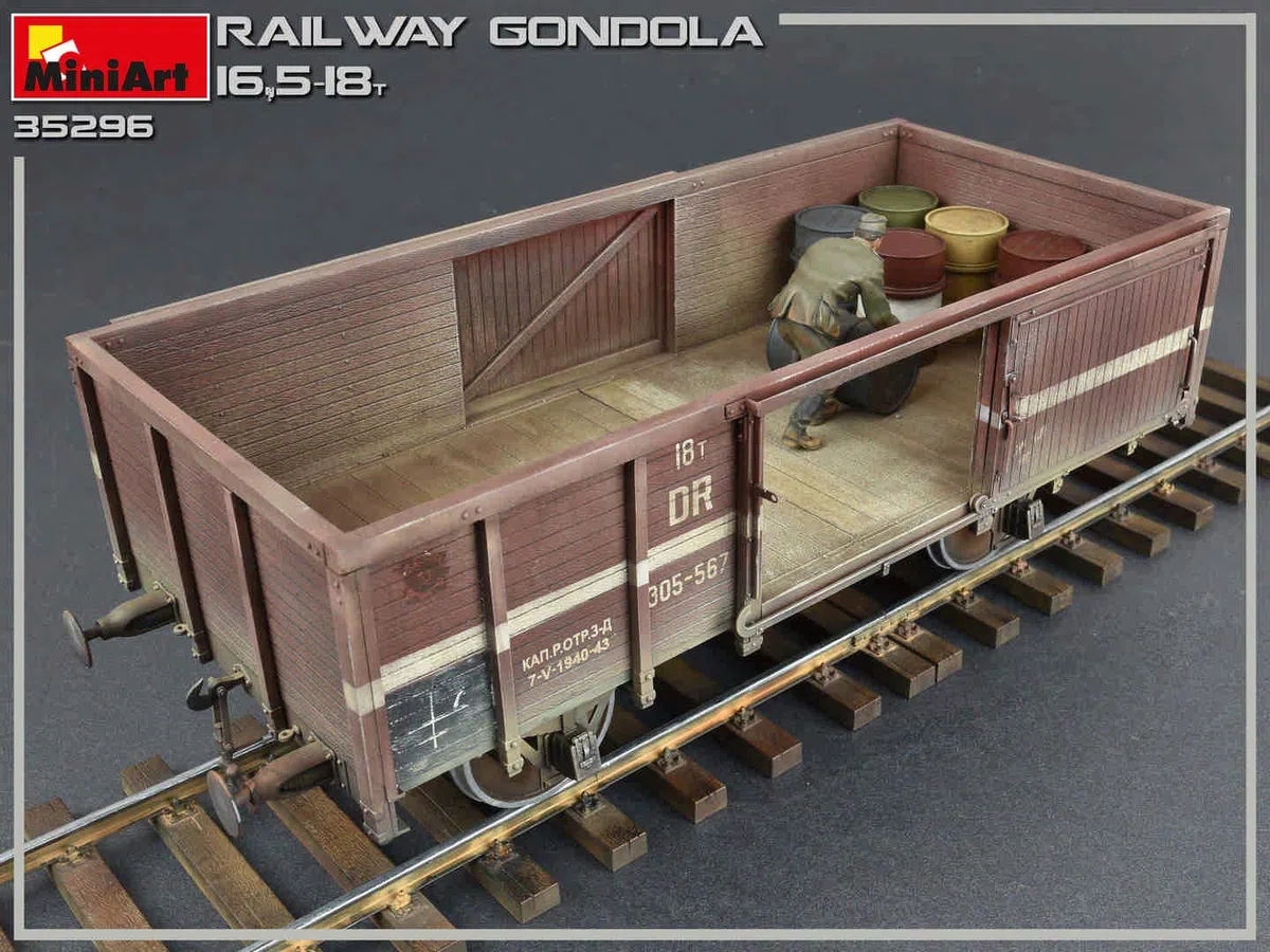 MiniArt 35296 1:35 - Vagón de ferrocarril 16,5 – 18to (5) – Reproducción Fiel al Original, construcción de maquetas, Kit de construcción de plástico, Manualidades, aficiones, Pegar, maqueta, Montaje