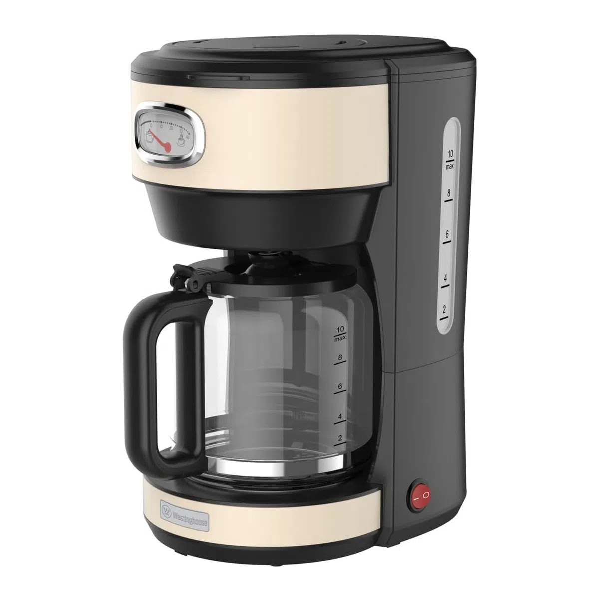Westinghouse Cafetera Retro - Café de Filtro - Filtro reutilizable - 1,25 l - 10 tazas - 1000 W – Beige