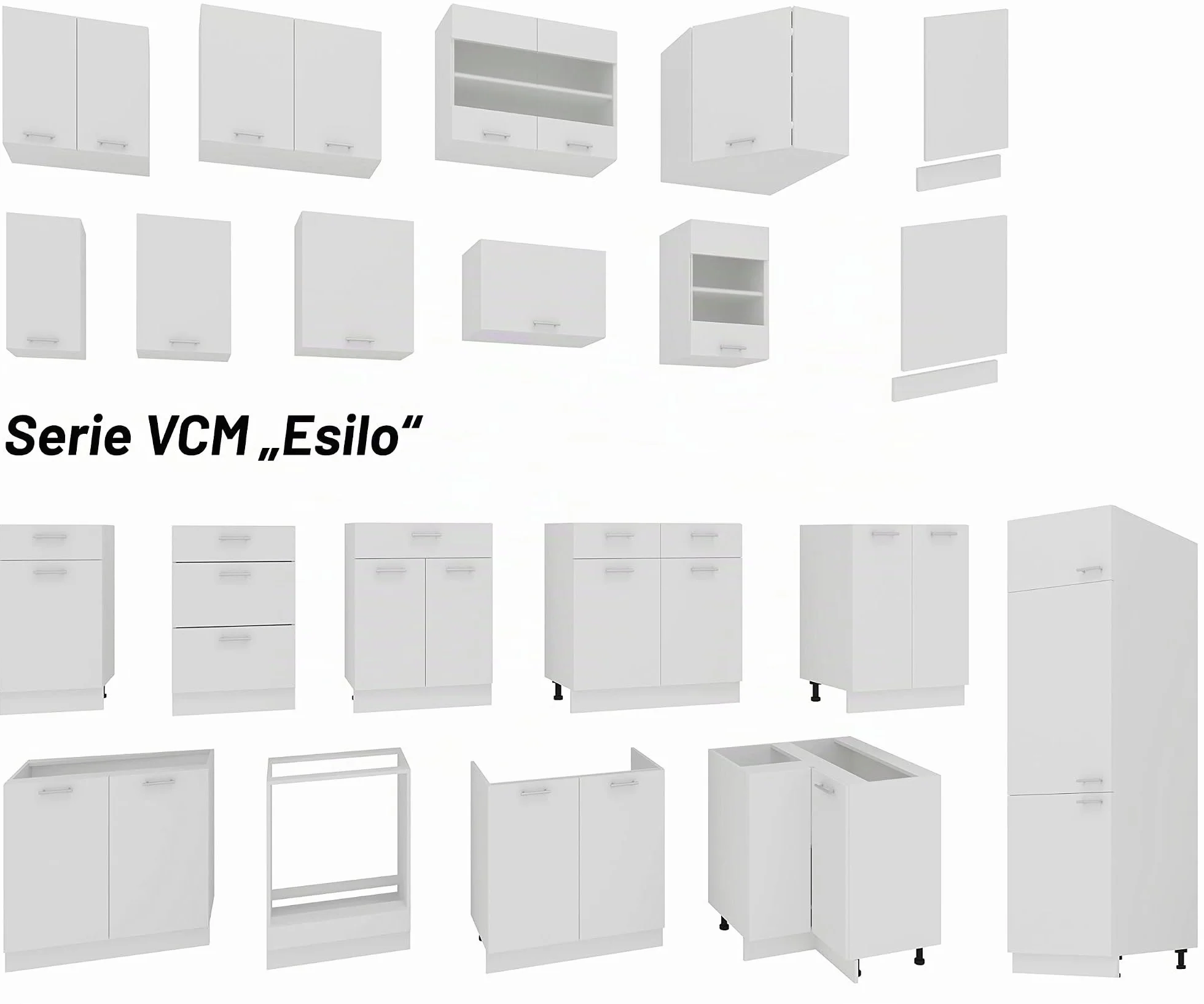 VCM Armario de Cocina Plegable de 60 cm de Ancho, Color Blanco