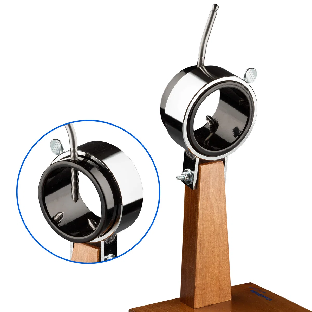 Jamonero Giratorio 360º en Madera Lacada + Cuchillo Jamonero 28 cm + 2 Platos de Pizarra Natural - Soporte Jamonero Fabricado en España - Jamonera 2 Posiciones para Jamones y Paletas