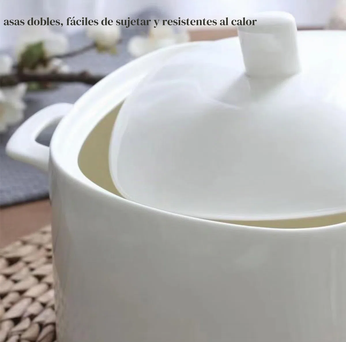 Tureen de sopa de porcelana de hueso con tapa y juego de cucharón, cuenco grande de cerámica de 3000 ml con cubierta para fiestas, comer, decoración del hogar, 3,090.1 g, apto para microondas