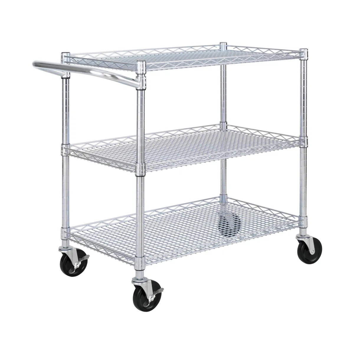 Seville Classics Carro Multiusos de Metal Plateado, 86,4 x 45,7 x 85,1 cm