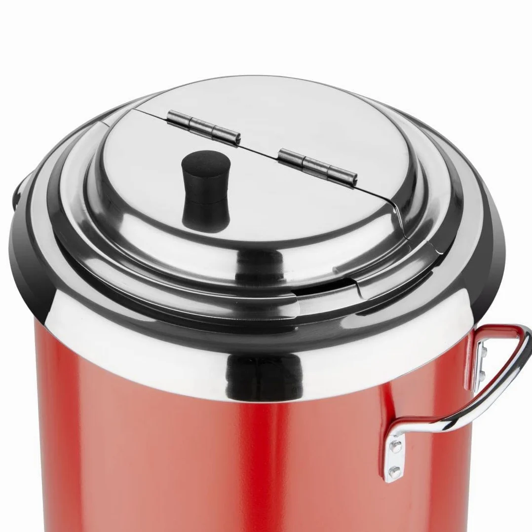 Buffalo - Olla sopera eléctrica de acero inoxidable con asas de 5,7 l, 348 x 255 mm. Color rojo