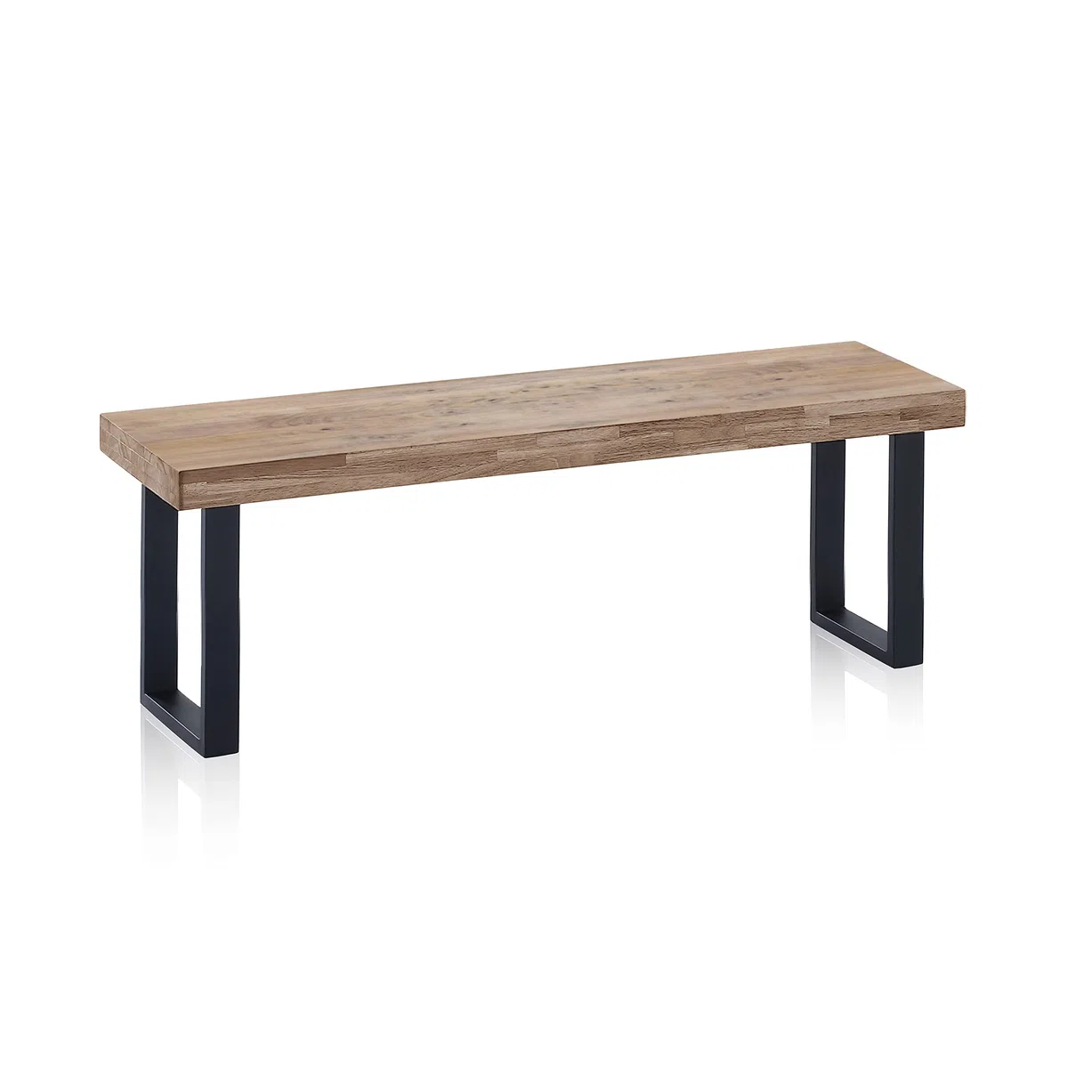 Adec Group Loft, Banco para Mesa de Comedor, Asiento Auxiliar, Acabado en Roble Honey y Negro, Medidas: 120 cm (Largo) x 47 cm (Alto) x 34 cm (Fondo)