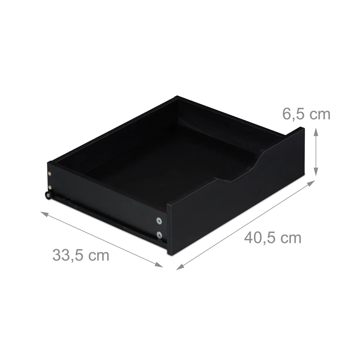 Relaxdays Mesa Impresora, 5 Cajones, 66,5x48x39,5 cm, Cajonera Oficina con Ruedas, Mueble Despacho, Negro/Marrón