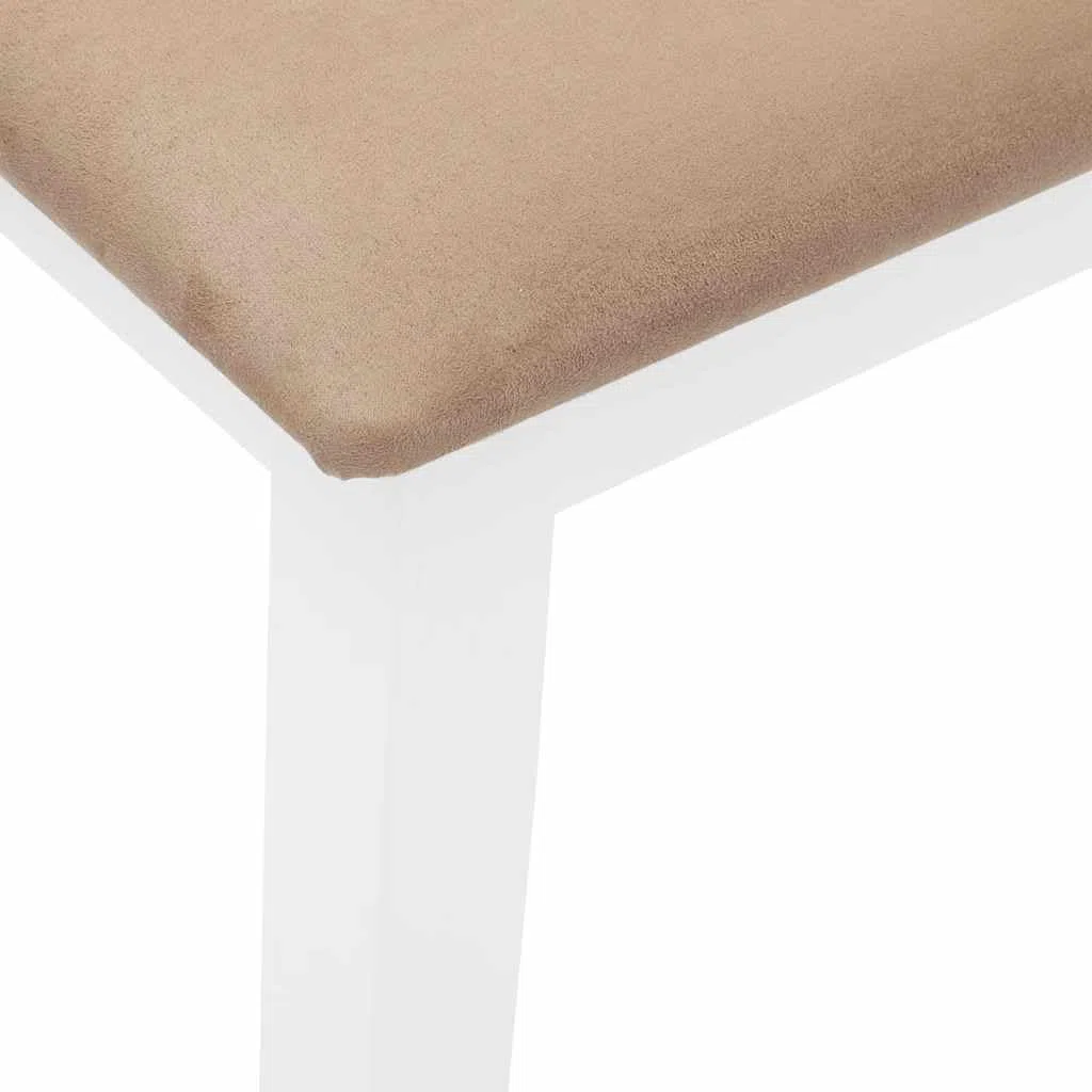 vidaXL Banco 110 cm Madera Maciza Caucho Blanco, Banco, Silla de Banco, sofá de Banco, Asiento de Banco, Asiento de Banco, Banco de Interior
