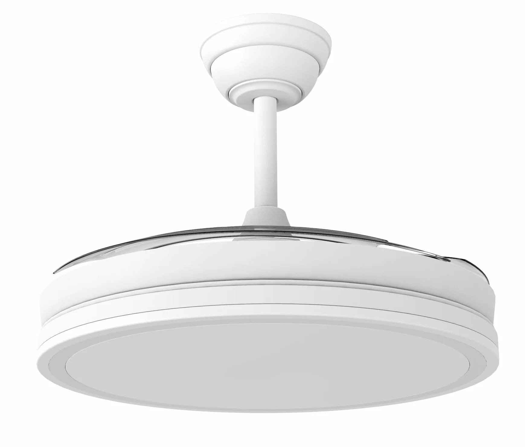 wonderlamp Ventilador LED aspas plegables Miso Evo Blanco 72W con Memoria de encendido, APP, Mando a distancia CCT 3000-4000-6000K, Intensidad Regulable, Silencioso